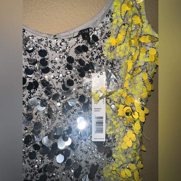 Gianni Bini Claudia Metallic Yellow Dress - Picture 4 of 6